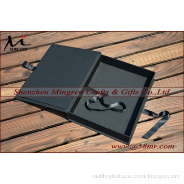 Ribbon Fabric Linen Photo Album Storage Gift Box